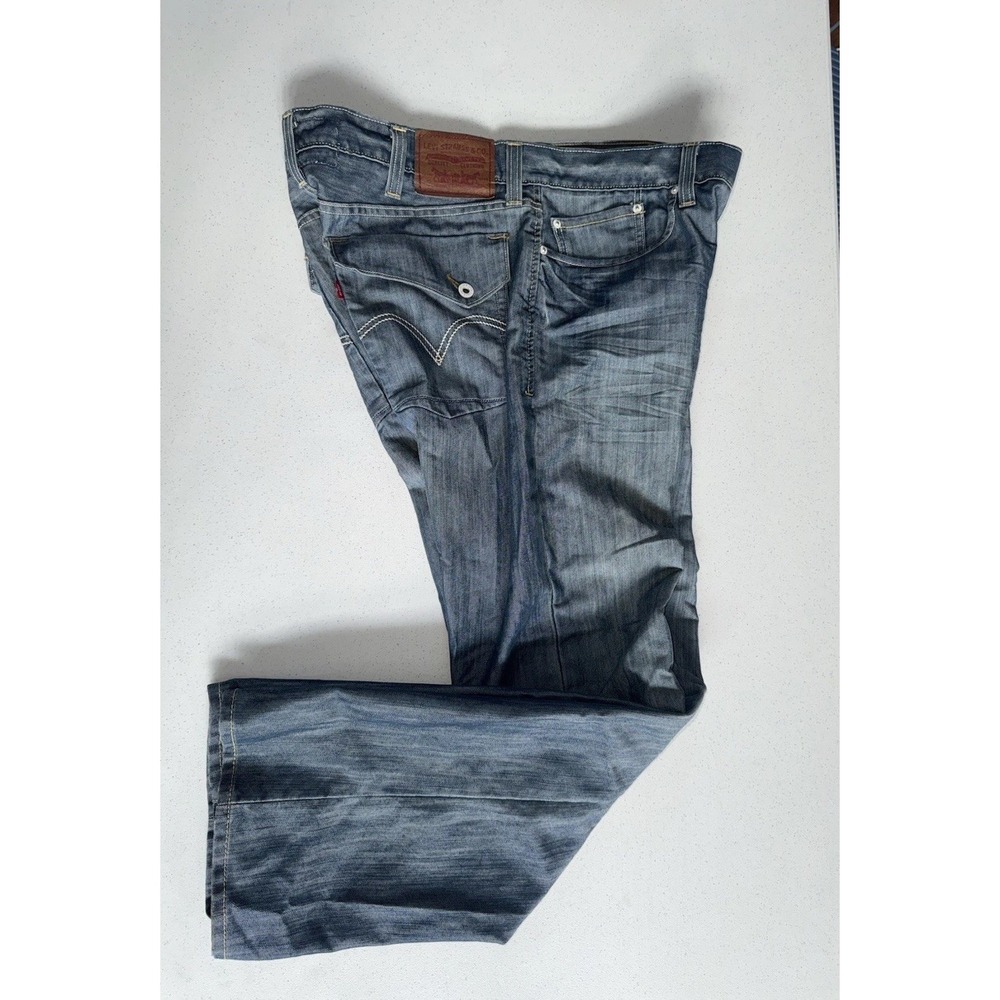 VTG Levis Jeans Mens 38x32 Blue Denim 527 Low Boot Cut Light blue Wash - Picture 10 of 11